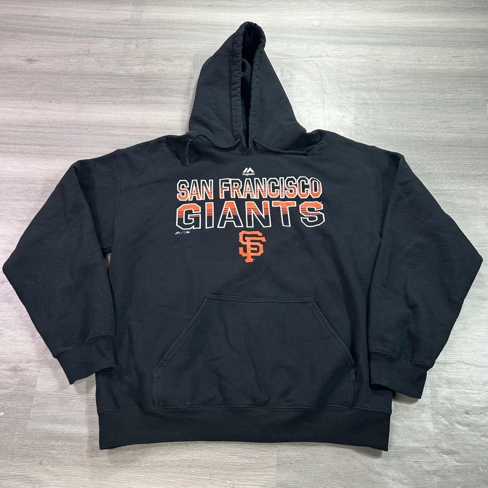 San Francisco Giants Hoodie Mens Medium Black MLB Baseball Majestic Pullover